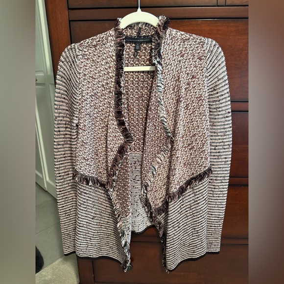 White House Black Market Brown and Cream Cardigan - Picture 1 of 3